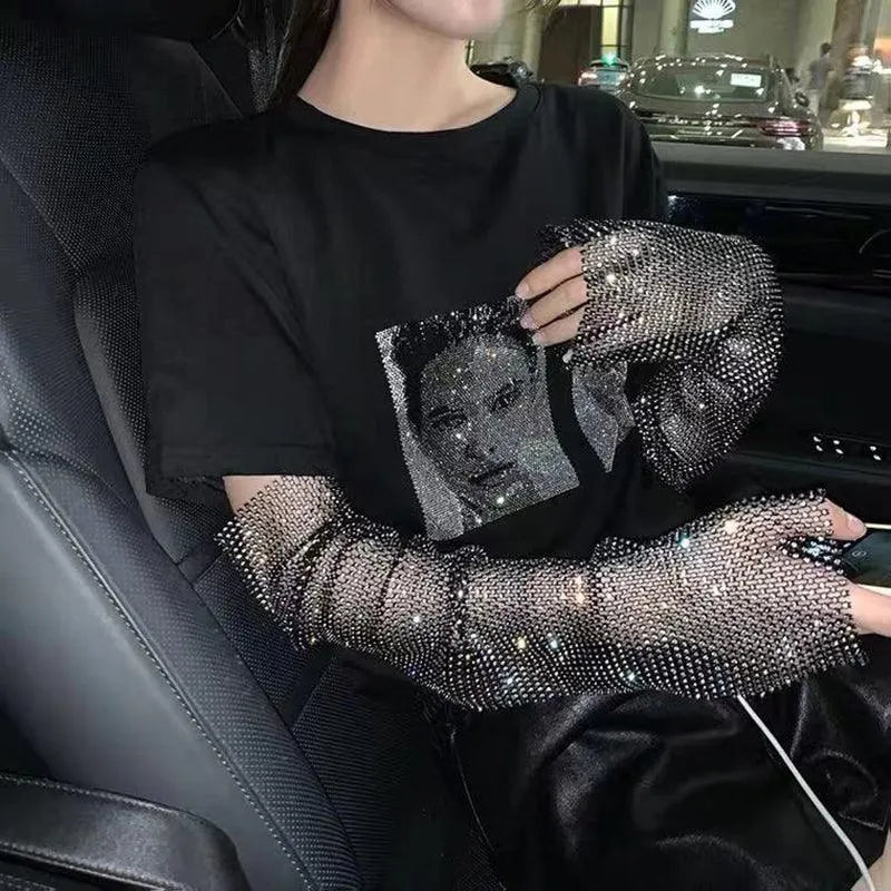 The Diamond Is Shining Bling Bling Arm Gloves