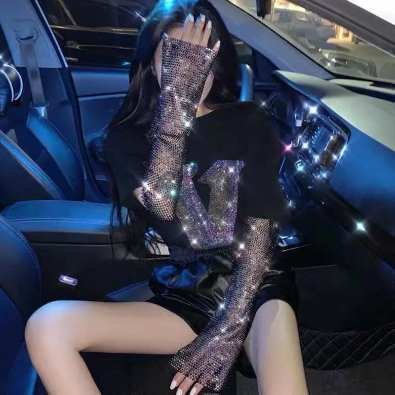 The Diamond Is Shining Bling Bling Arm Gloves
