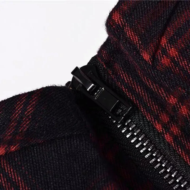 Grunge Spaghetti Strap Plaid Mini Dress