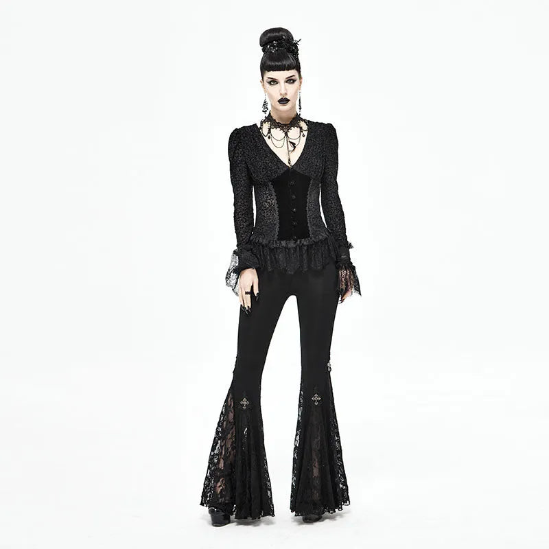 Lord Of Darkness Lace Flared Pants