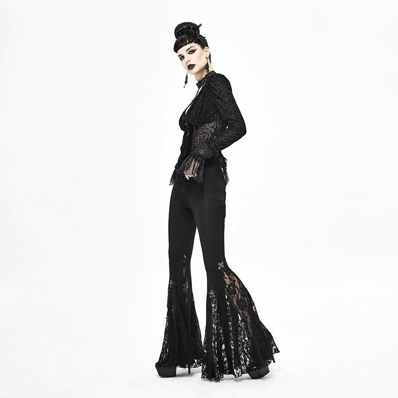 Lord Of Darkness Lace Flared Pants