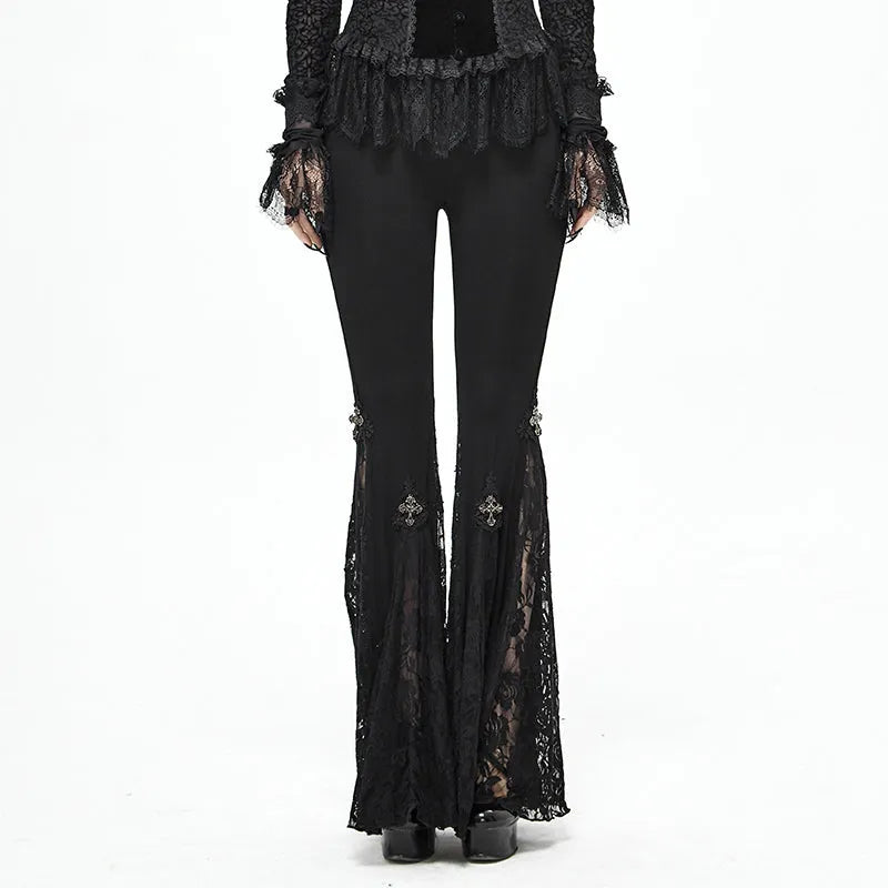Lord Of Darkness Lace Flared Pants
