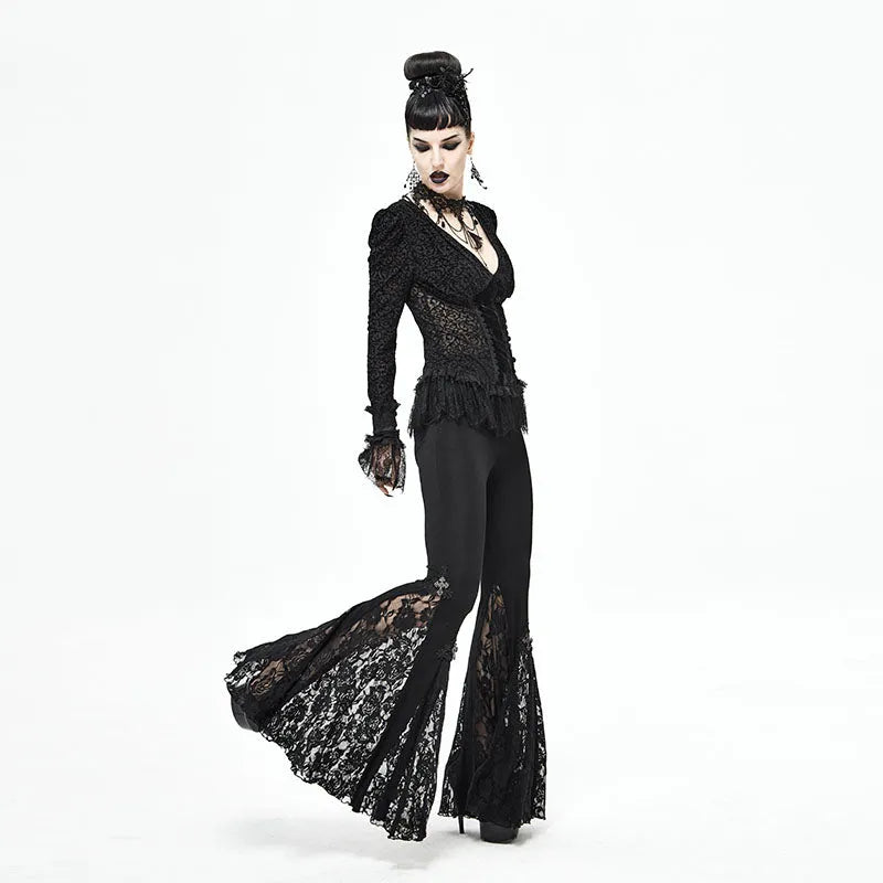 Lord Of Darkness Lace Flared Pants