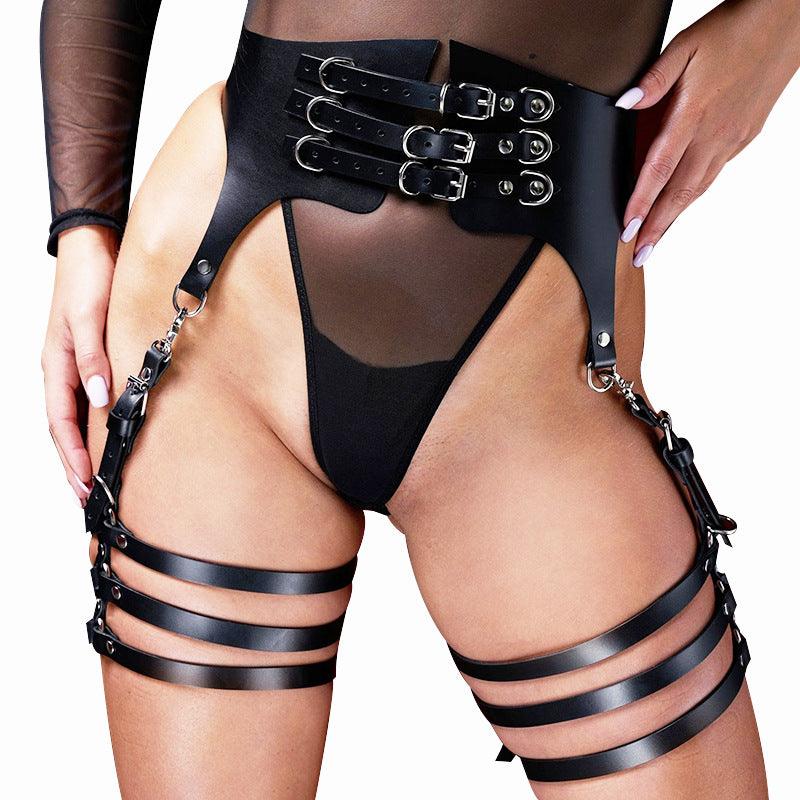 Erotic Belt Leg Rings Set Harness