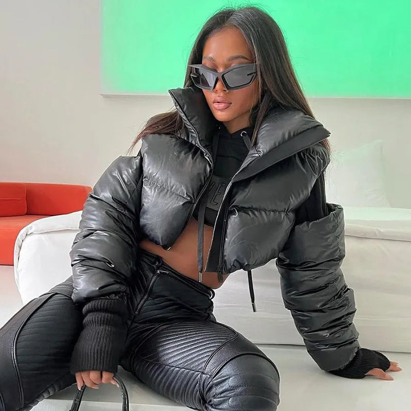 High Neck Hottie Short Cotton Jacket