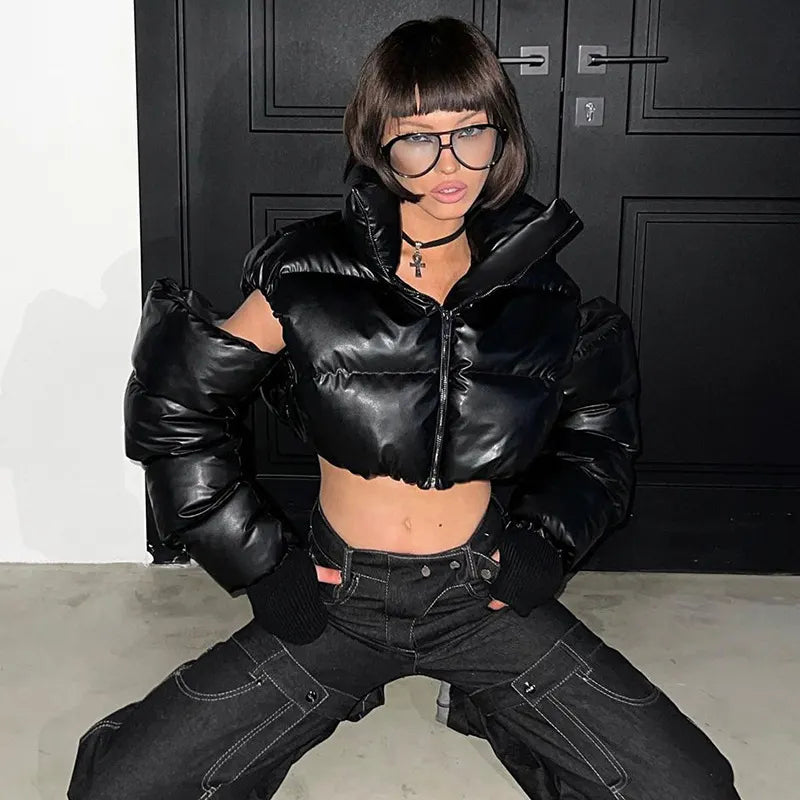 High Neck Hottie Short Cotton Jacket