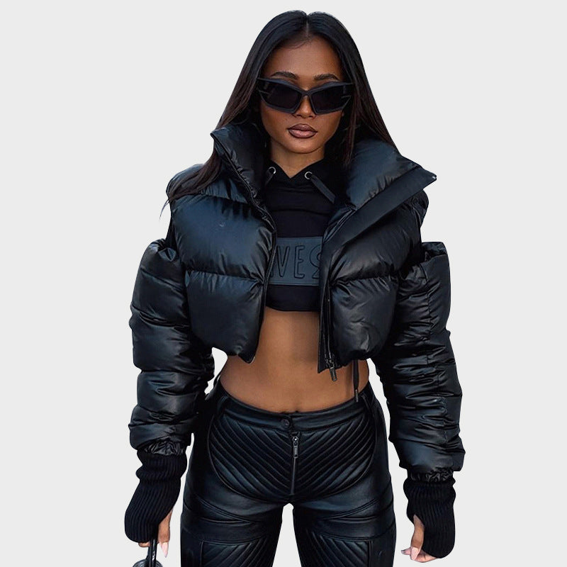 High Neck Hottie Short Cotton Jacket