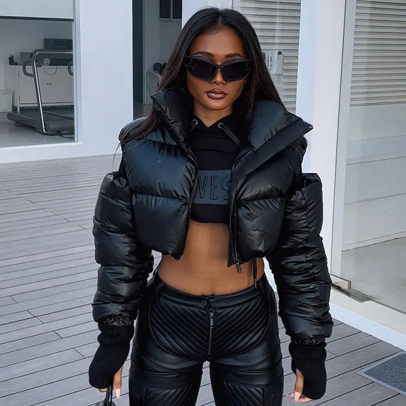 High Neck Hottie Short Cotton Jacket