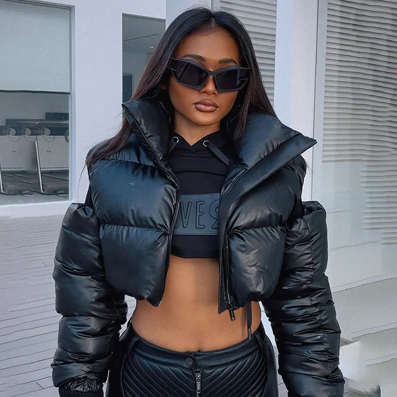 High Neck Hottie Short Cotton Jacket