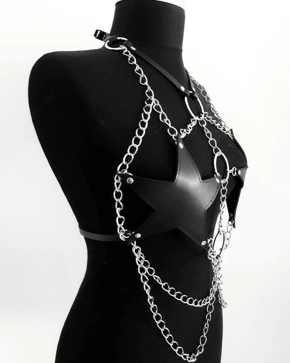 Pentagram Harness Chain Belt