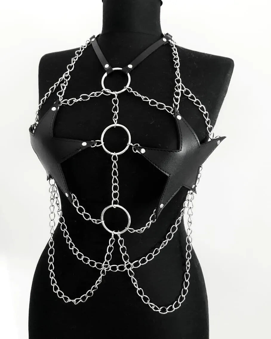 Pentagram Harness Chain Belt