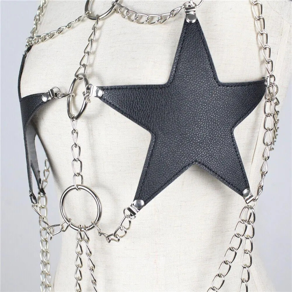 Pentagram Harness Chain Belt