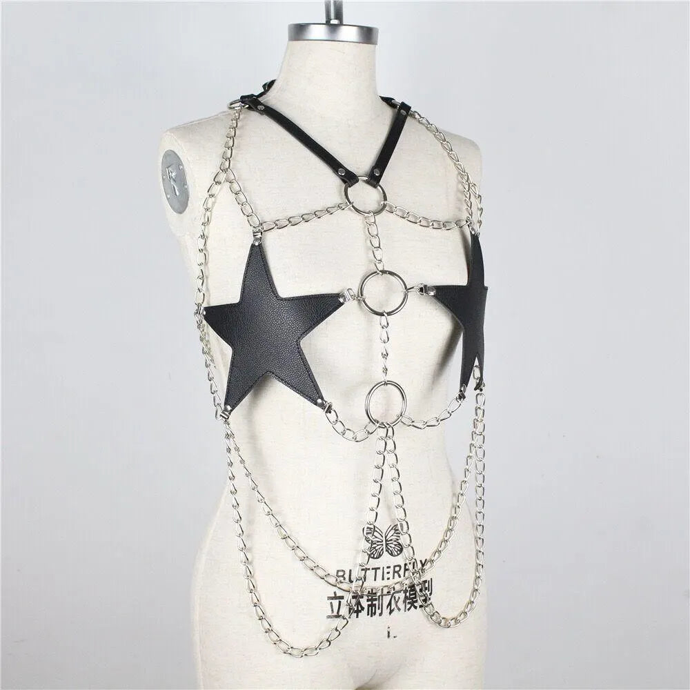 Pentagram Harness Chain Belt