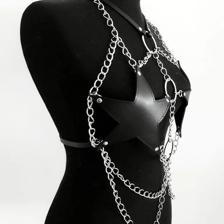 Pentagram Harness Chain Belt