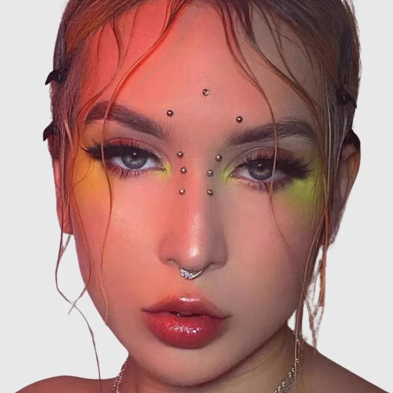 Fake Piercing Nose Lip  Eye Ball/Cone Studs Set