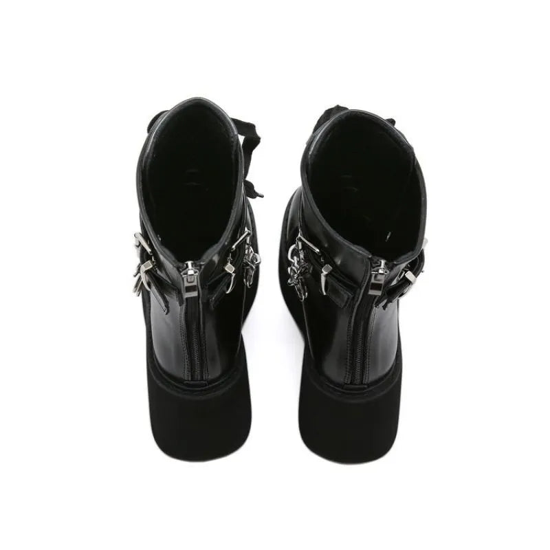 Chunky Sole Round Toe Martin Boots