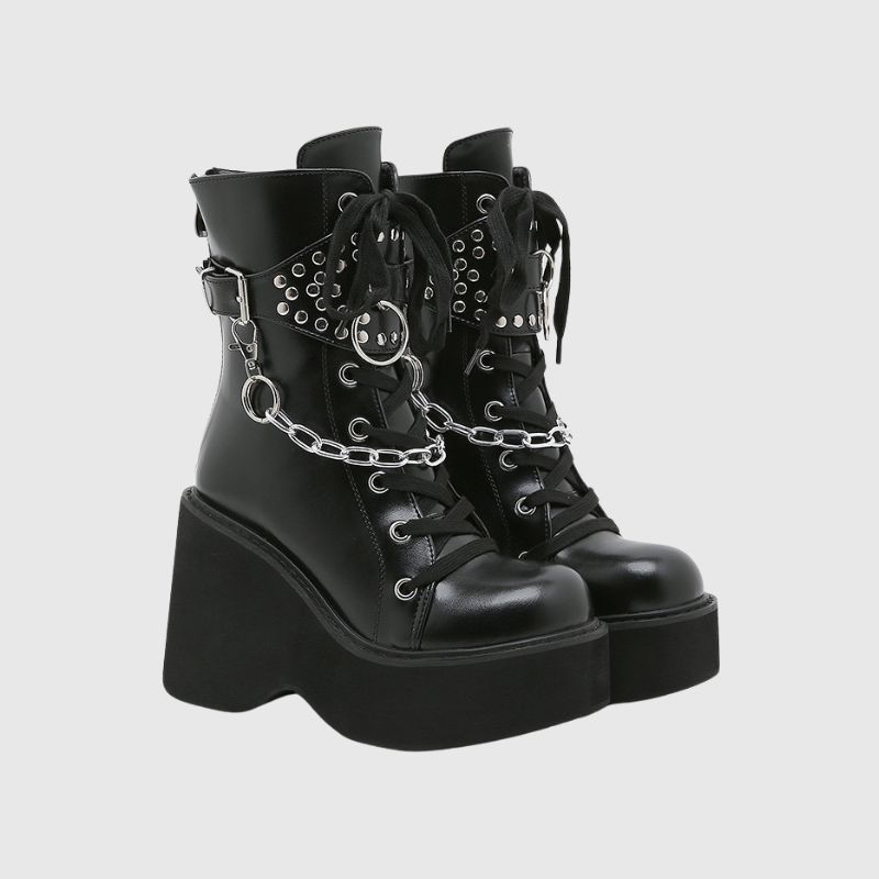 Chunky Sole Round Toe Martin Boots