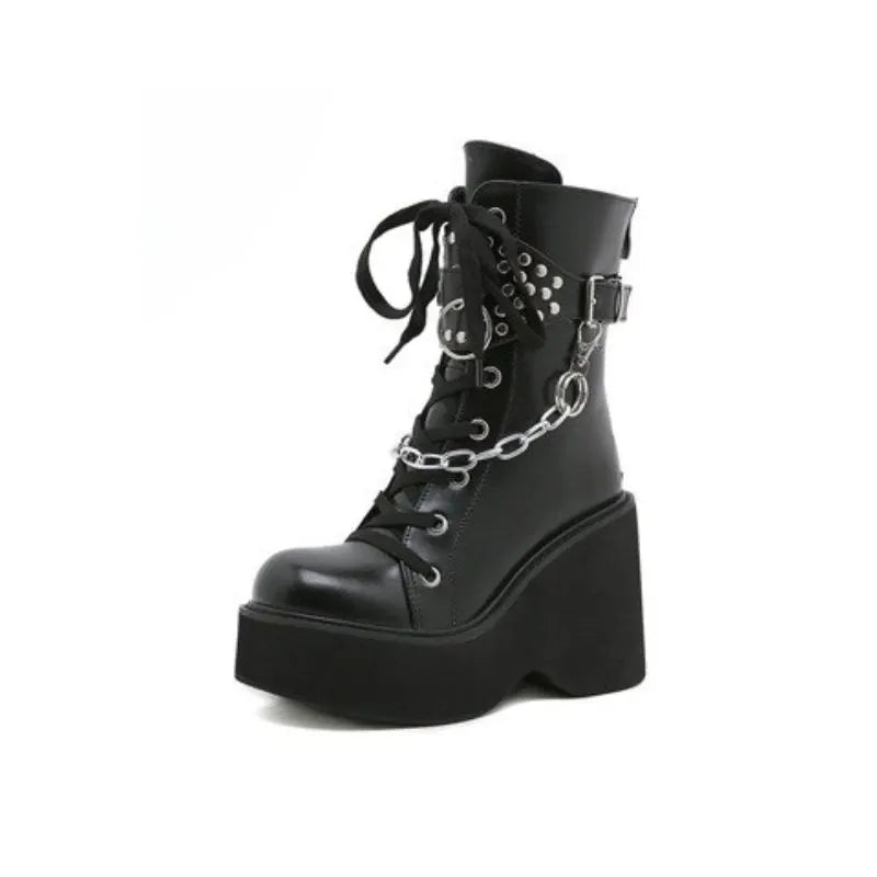 Chunky Sole Round Toe Martin Boots