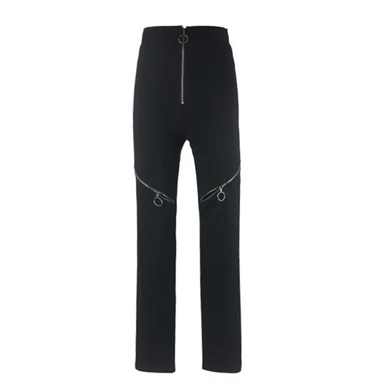 Gothic  High Waist Zipper Bodycon Pants
