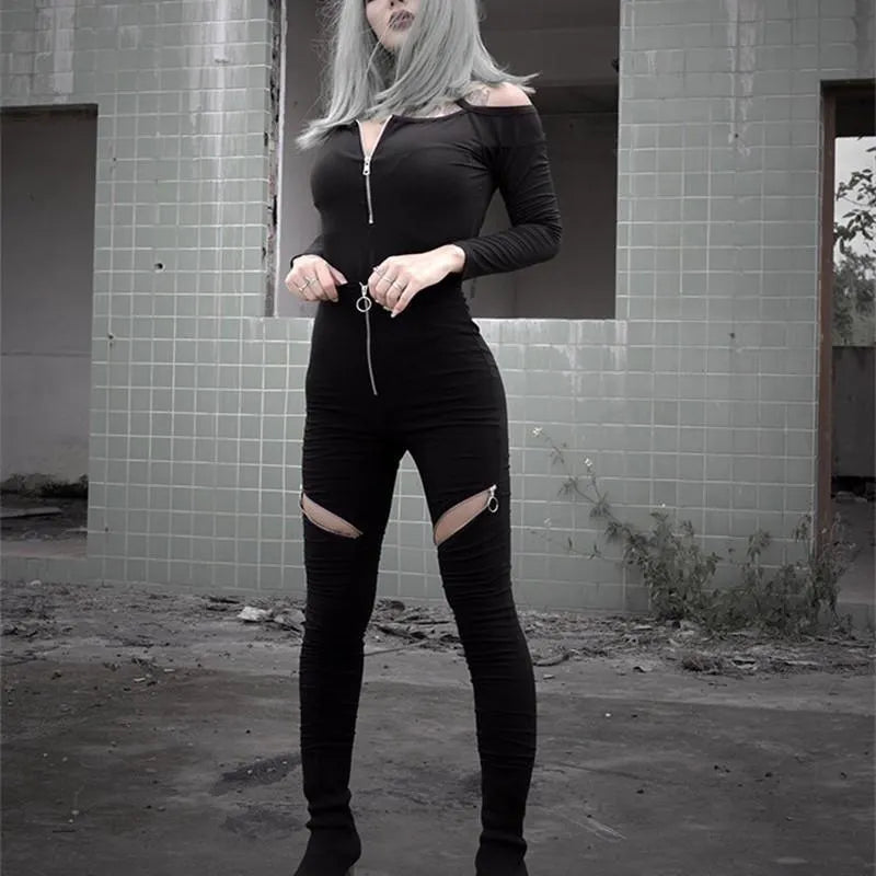 Gothic  High Waist Zipper Bodycon Pants