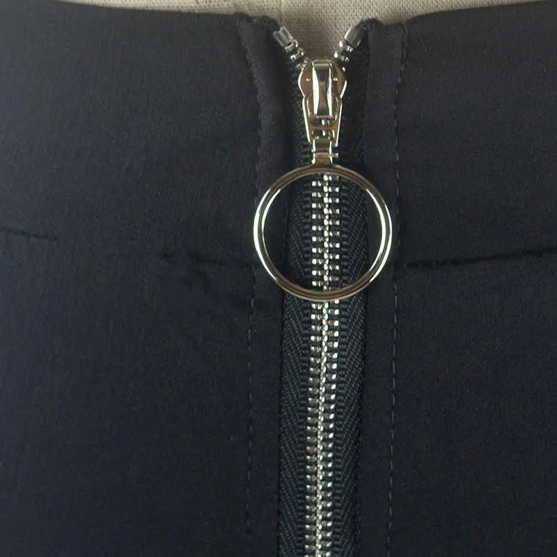 Gothic  High Waist Zipper Bodycon Pants