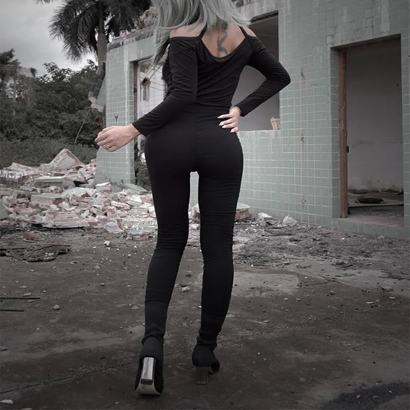 Gothic  High Waist Zipper Bodycon Pants