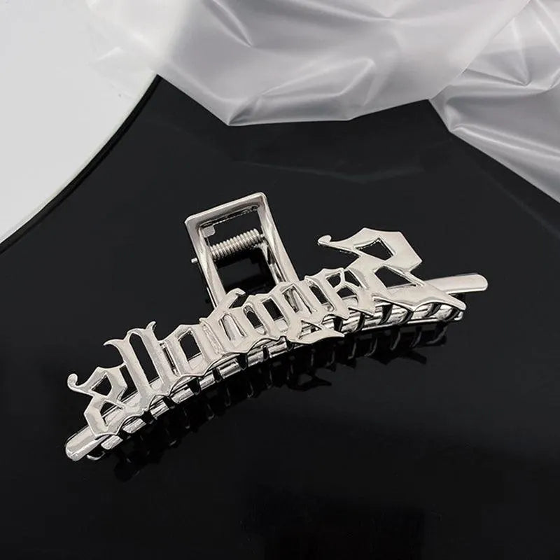 Silver Letter Shark Hairpin