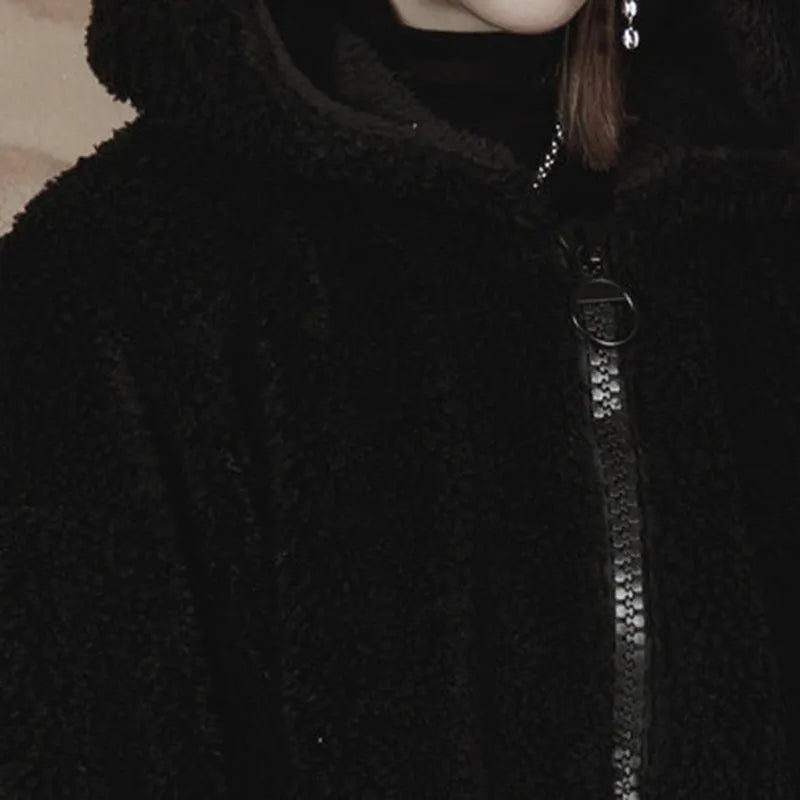 Cat Ear Hooded Sherpa Coat