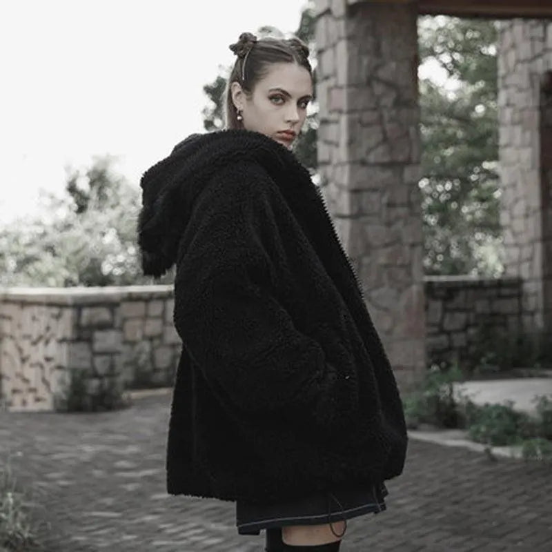 Cat Ear Hooded Sherpa Coat