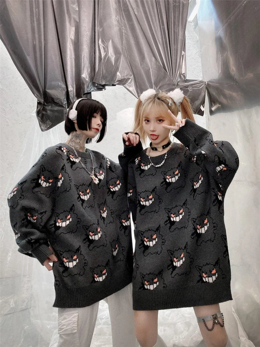 Gengar Cartoon Jacquard Sweater