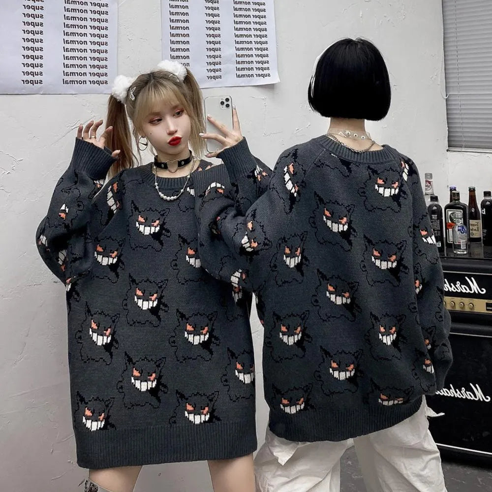 Gengar Cartoon Jacquard Sweater