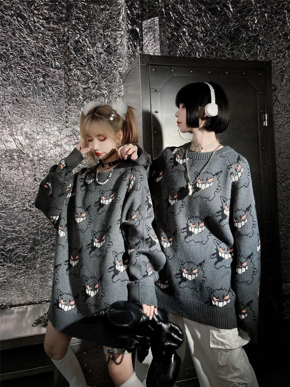 Gengar Cartoon Jacquard Sweater
