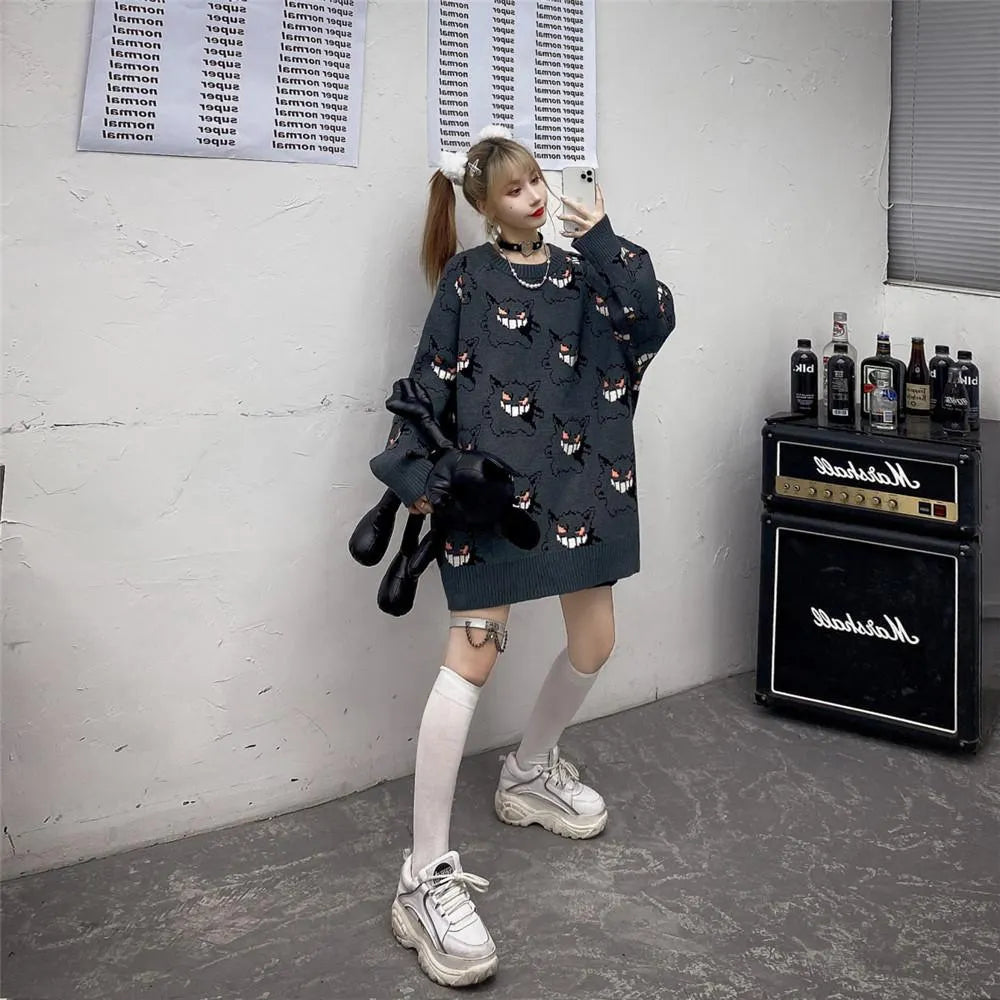 Gengar Cartoon Jacquard Sweater