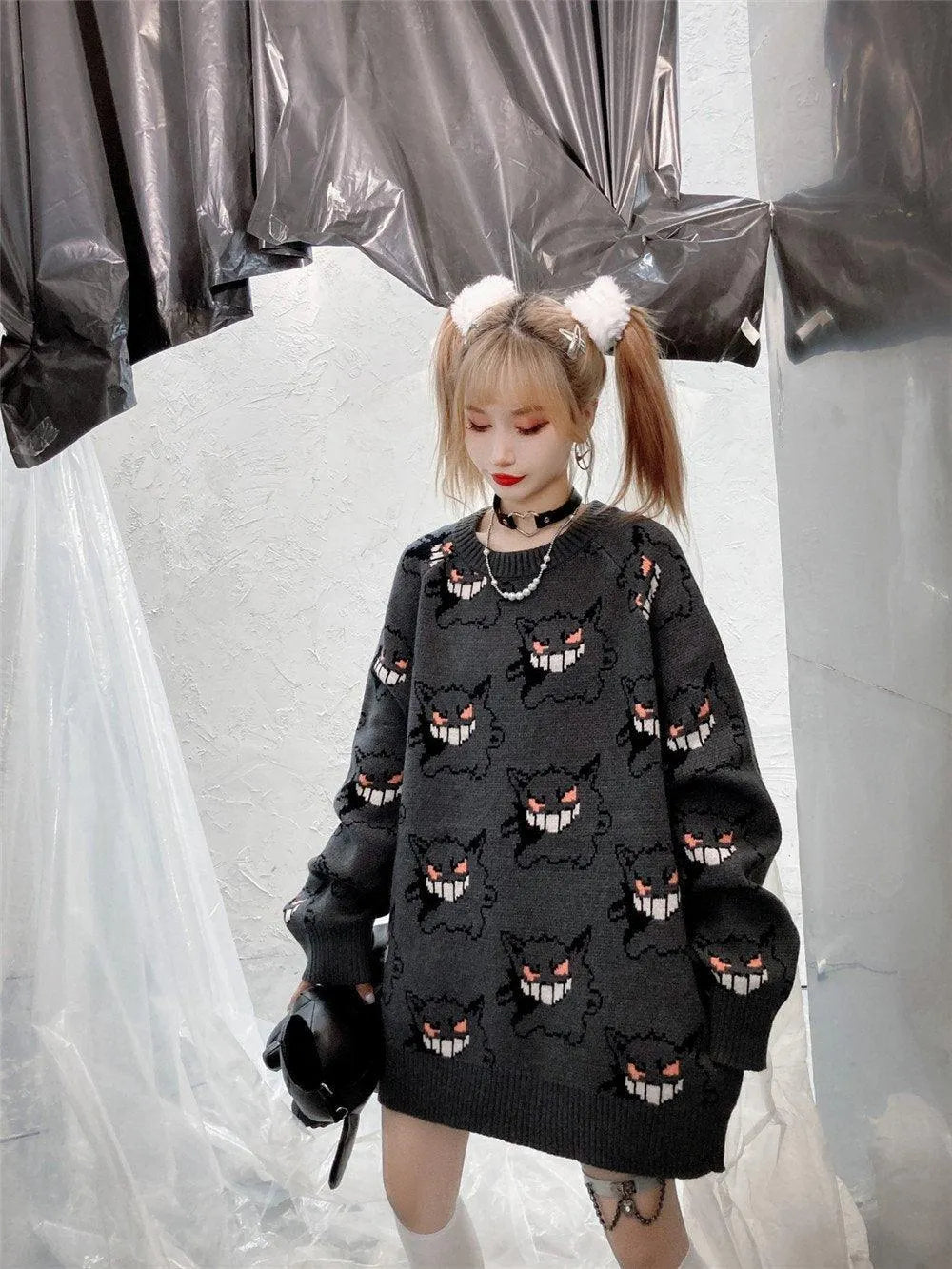 Gengar Cartoon Jacquard Sweater