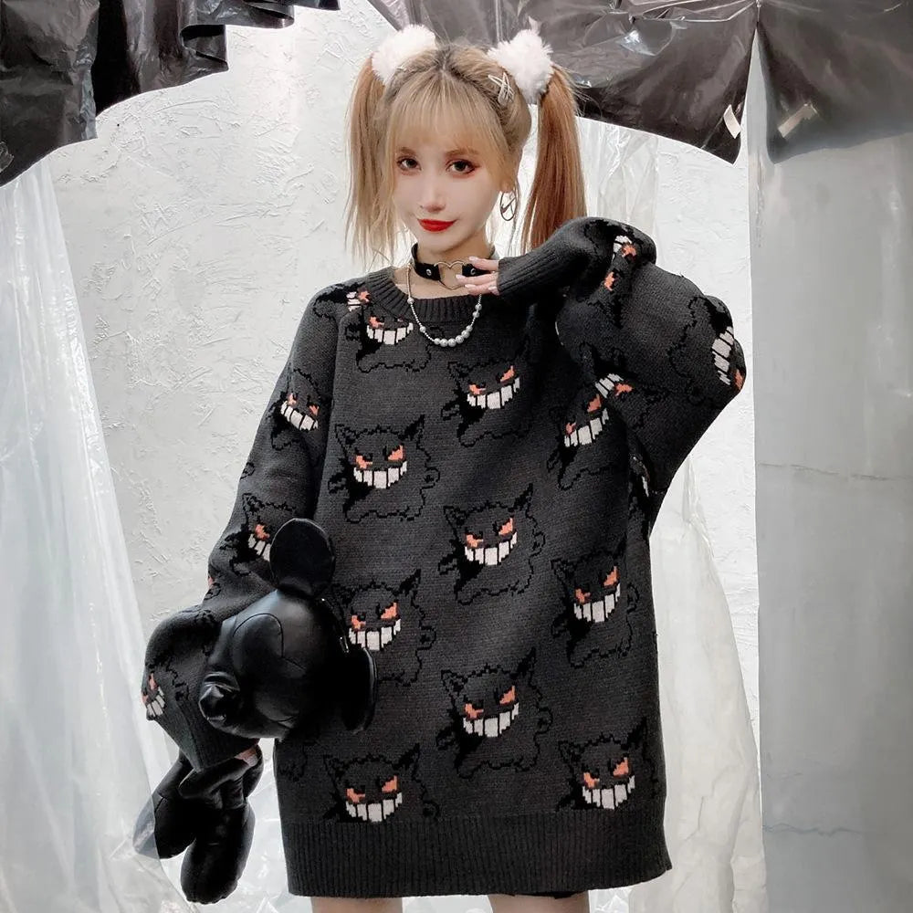 Gengar Cartoon Jacquard Sweater