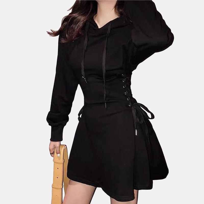 High Waist Chic Hoodie Dress