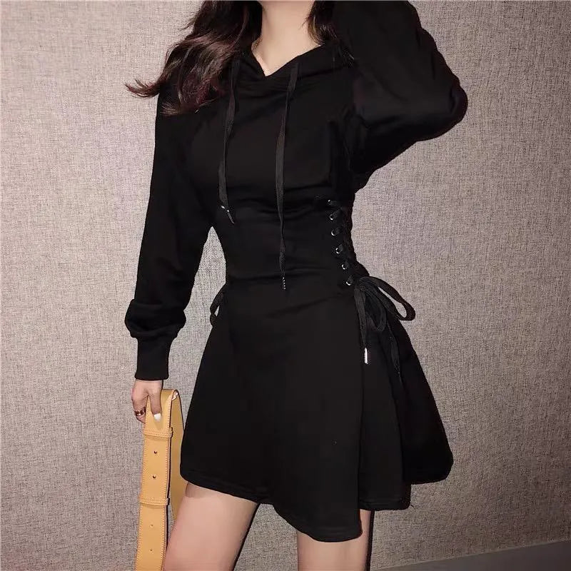 High Waist Chic Hoodie Dress