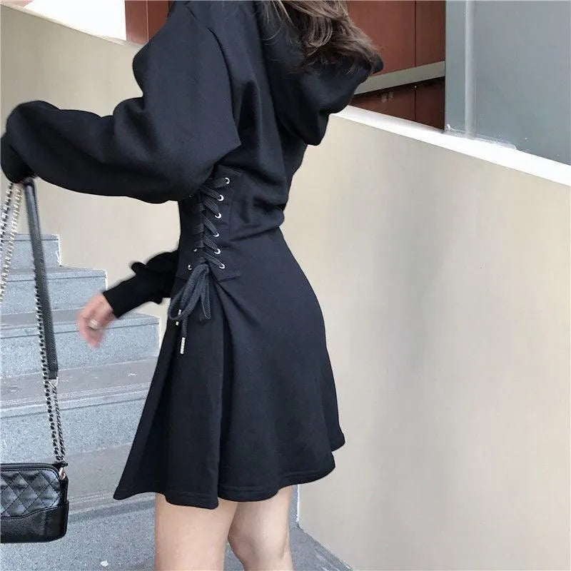 High Waist Chic Hoodie Dress