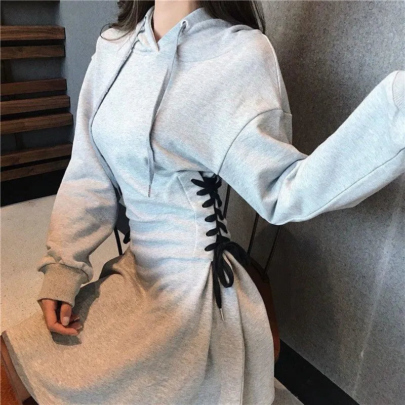 High Waist Chic Hoodie Dress