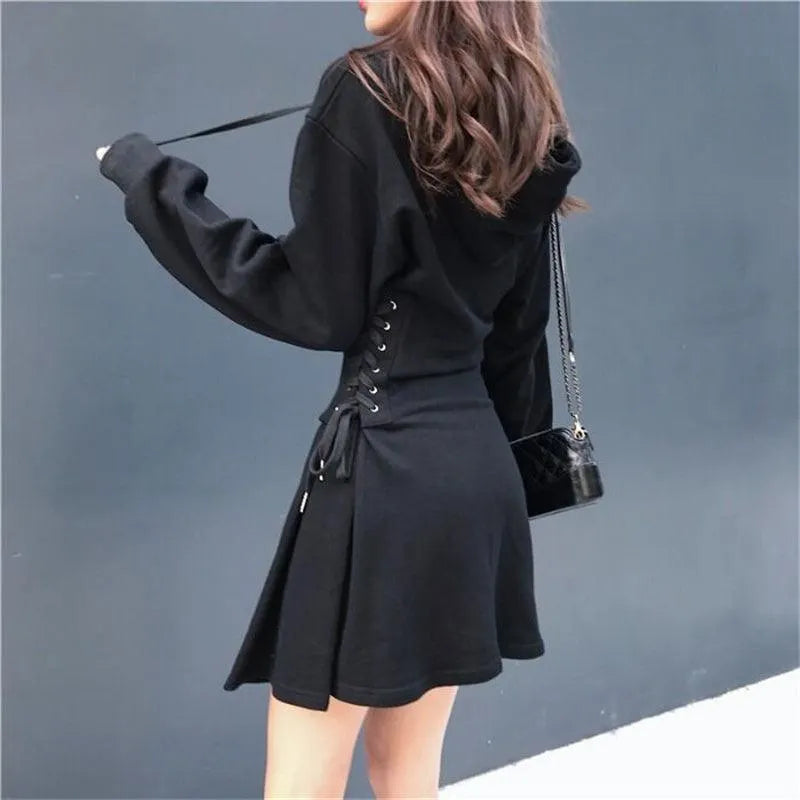 High Waist Chic Hoodie Dress