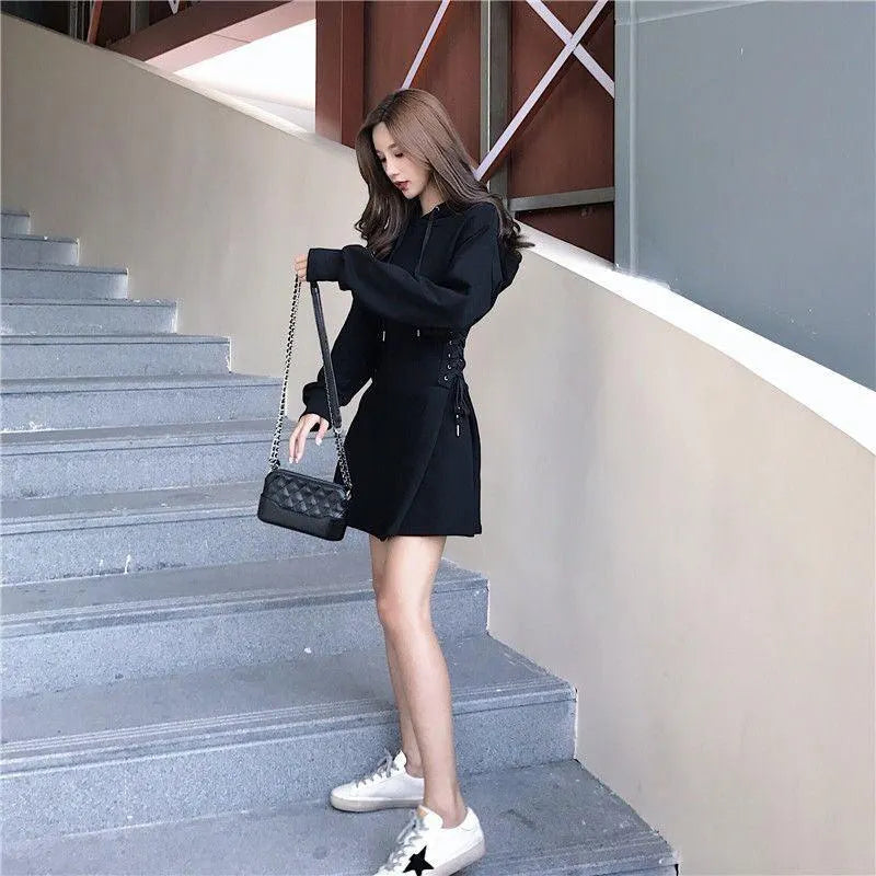 High Waist Chic Hoodie Dress