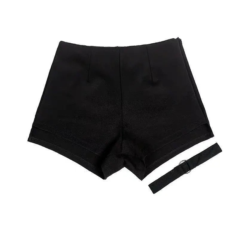 Gothic Irregular High Waist Plaid Skirt
