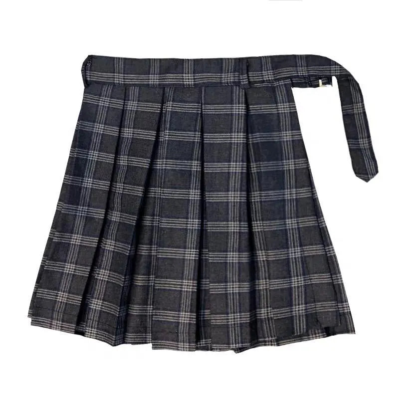 Gothic Irregular High Waist Plaid Skirt