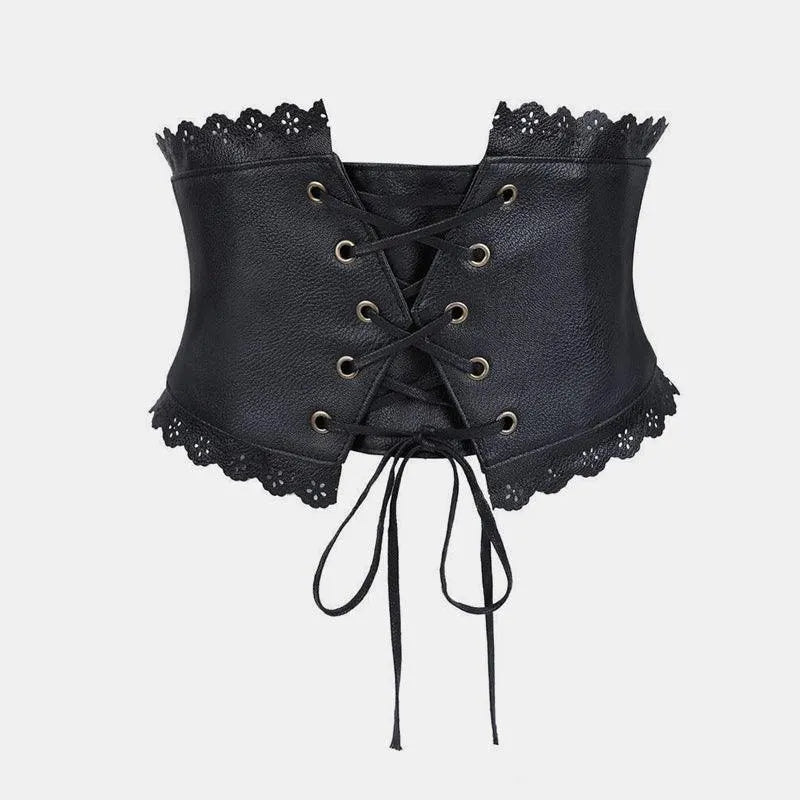 Black Lace Corset Belt