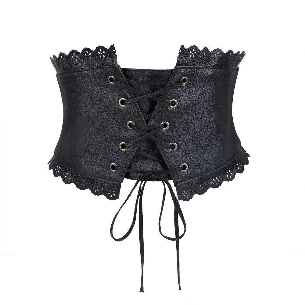 Black Lace Corset Belt