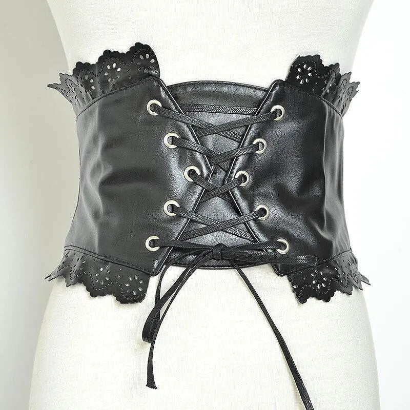 Black Lace Corset Belt