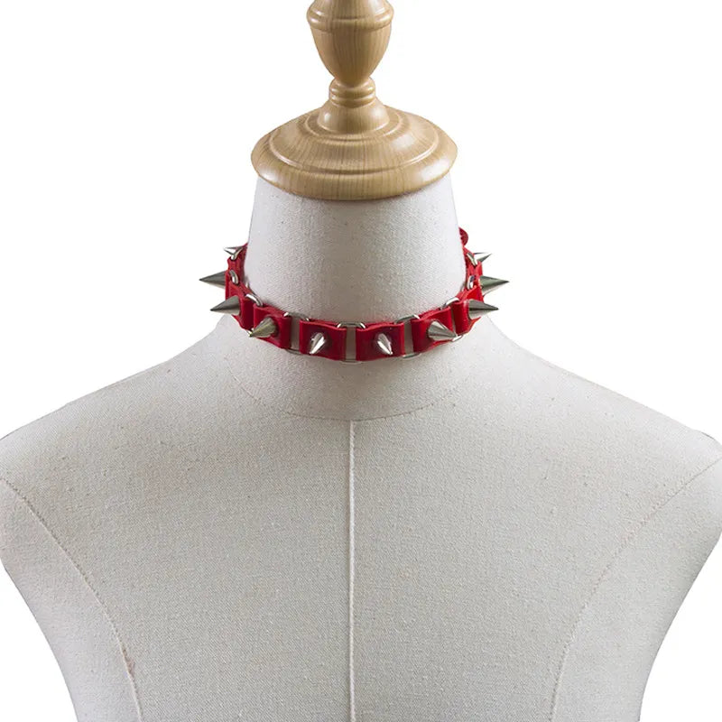 Punk Point Rivets Collar Choker