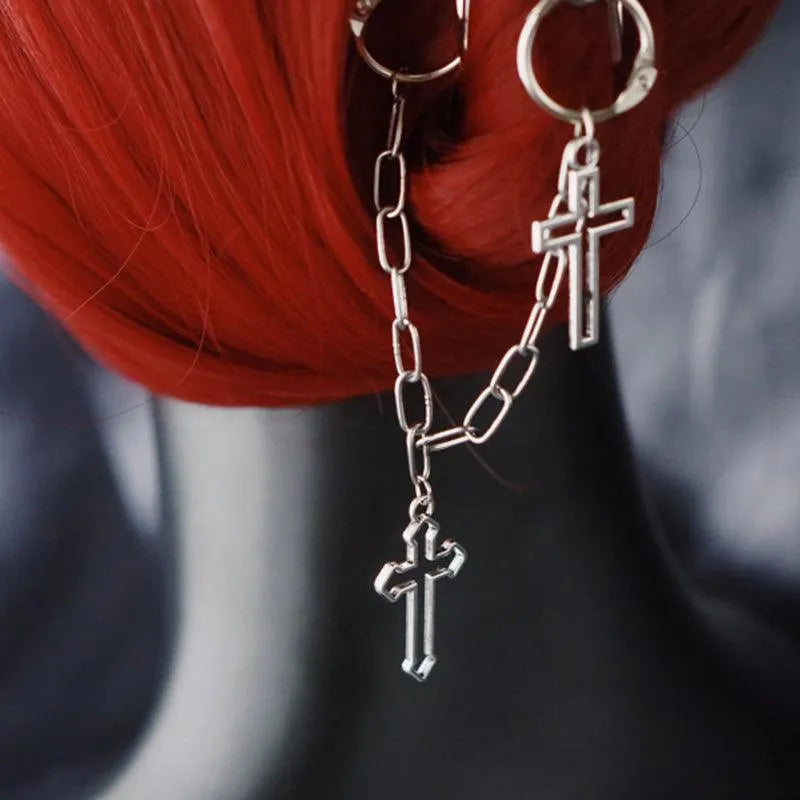 Shark Cross Heart Hairpin