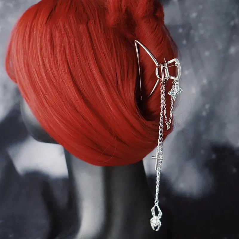 Shark Cross Heart Hairpin