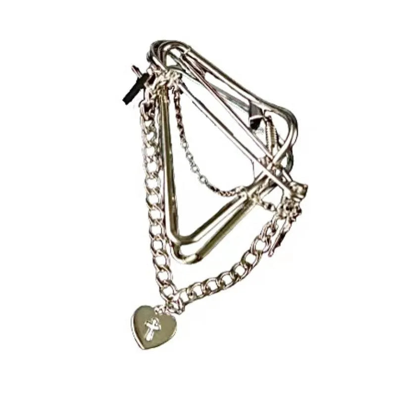 Shark Cross Heart Hairpin